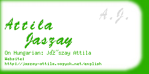 attila jaszay business card